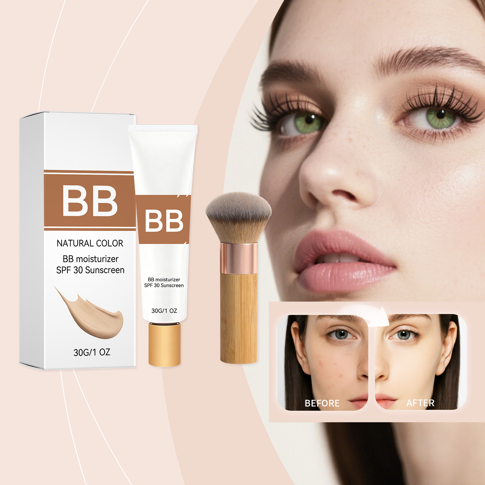 Makeup Beauty Ro - Crema Hidratante con Color SPF 30,