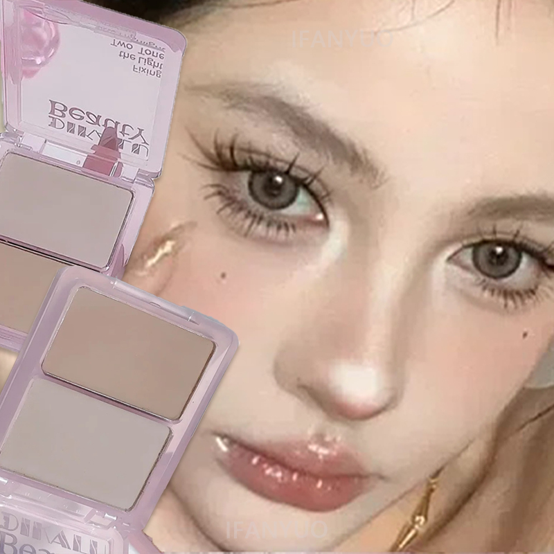 Highlighter Bronzer Palette - Paleta de Contorno y Iluminador Bicolor,