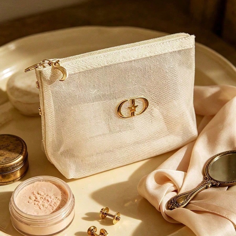 Beauty Makeup Dior - Bolsa de Cosméticos Transparente Blanca DIOR,