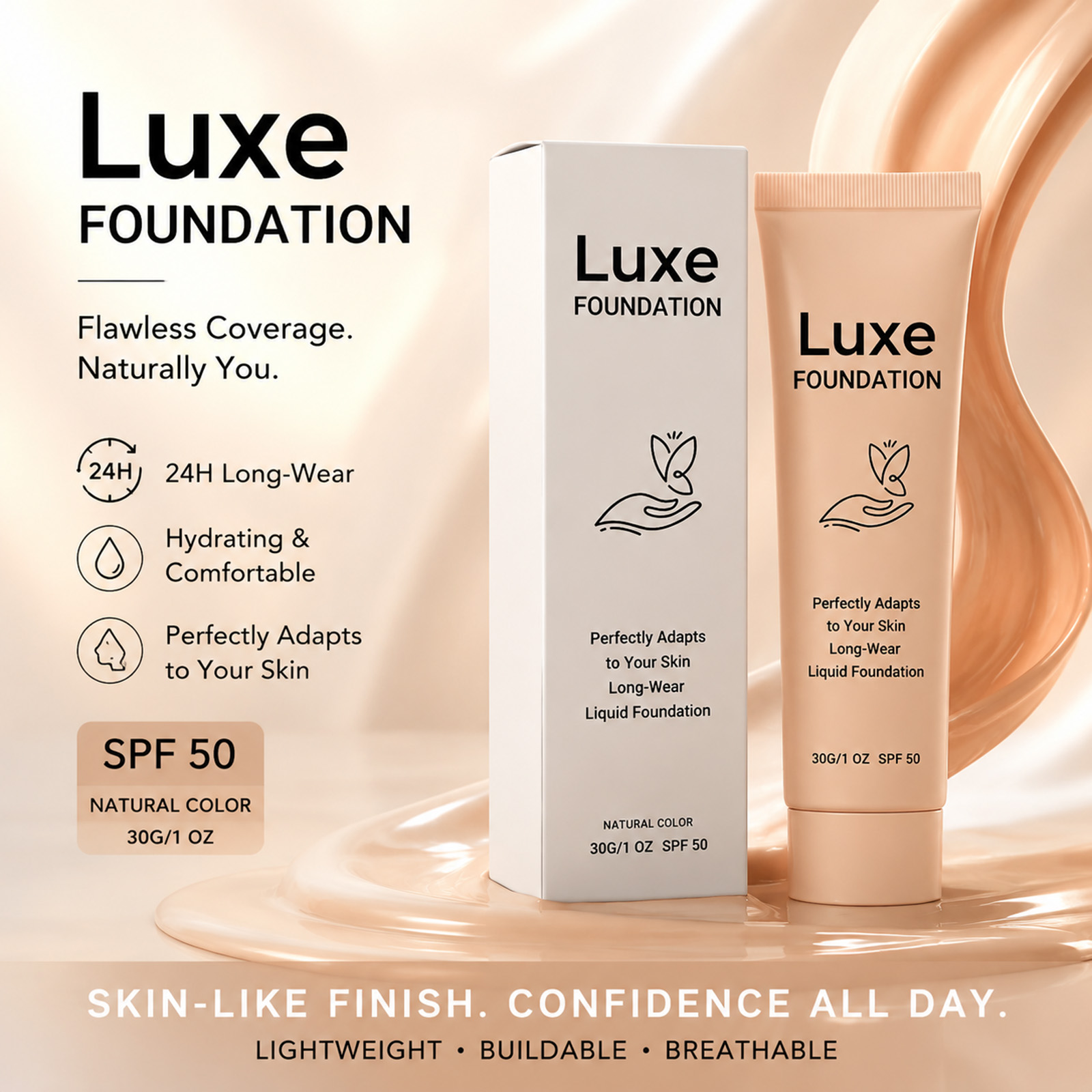 Beauty Makeup Cream - Base de Maquillaje con Protección Solar