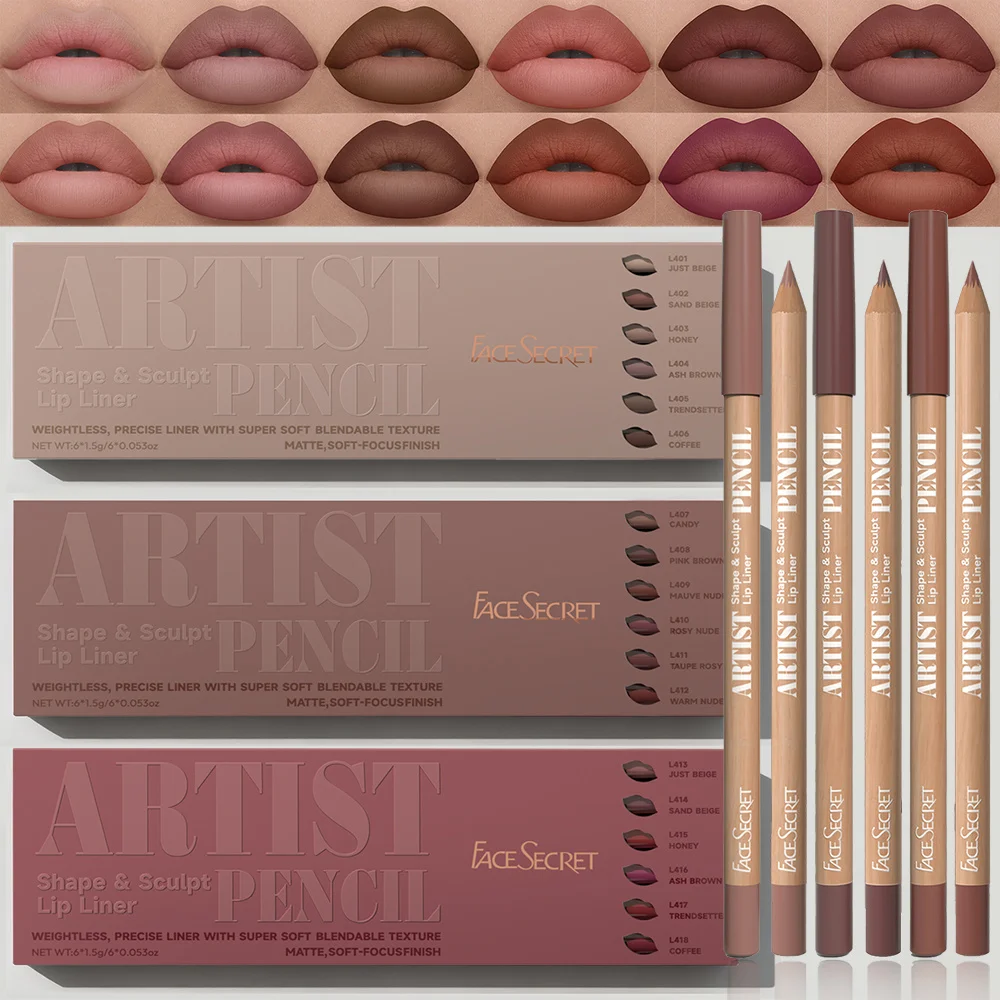 Lip Liner Pencil - Juego de 6 uds de delineador