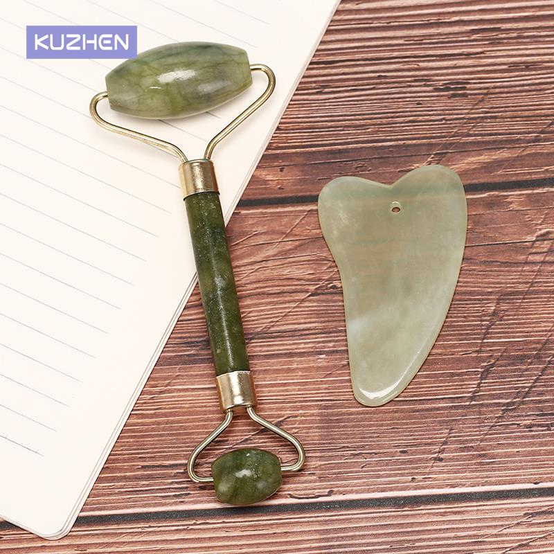 Jade Roller Gua Sha - Rodillo Facial de piedra de Jade