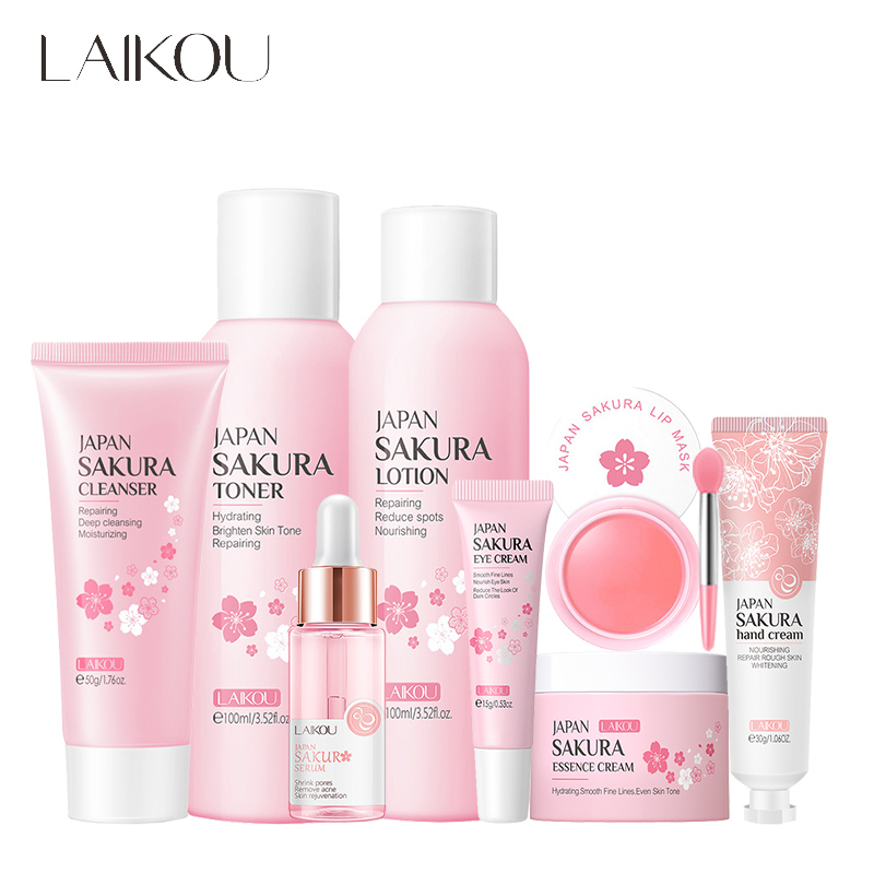 Beauty Makeup Cream - LAIKOU-Juego de cuidado Facial Sakura, suero