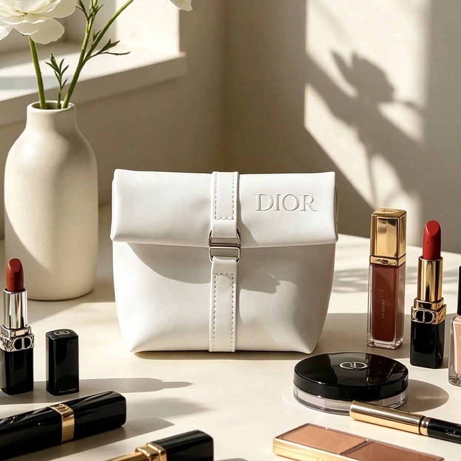 Bolsa de cosméticos blanca de  - Beauty Makeup Dior reseña y precio