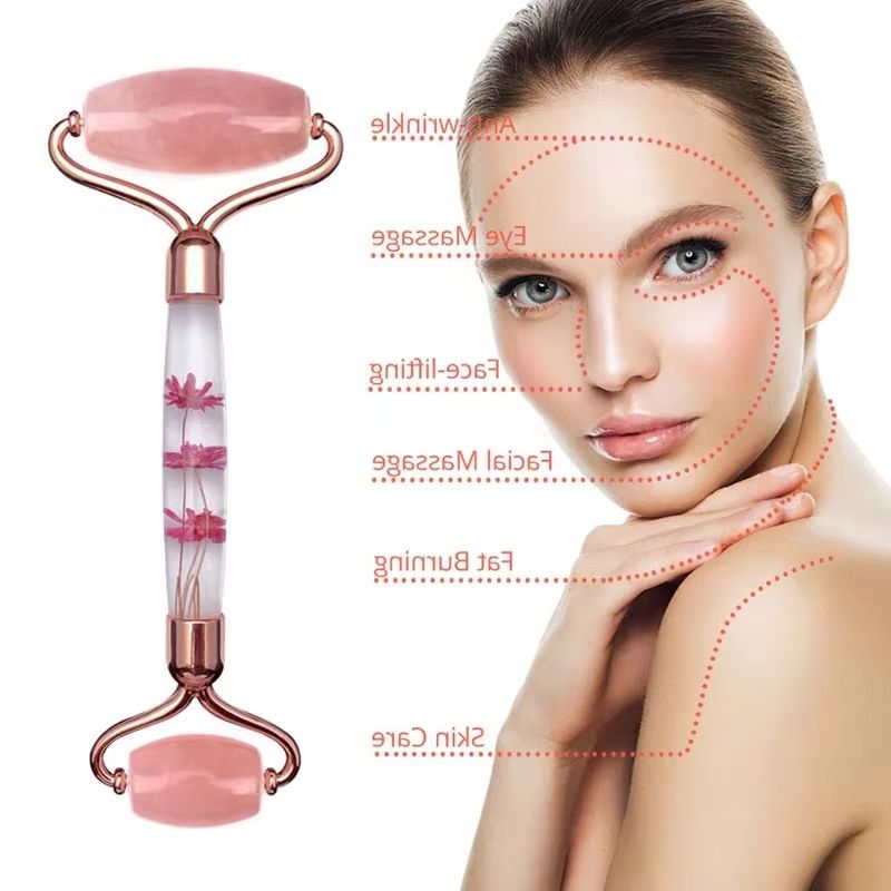 Rodillo Facial de Cuarzo Rosa  - Jade Roller Gua Sha reseña y precio