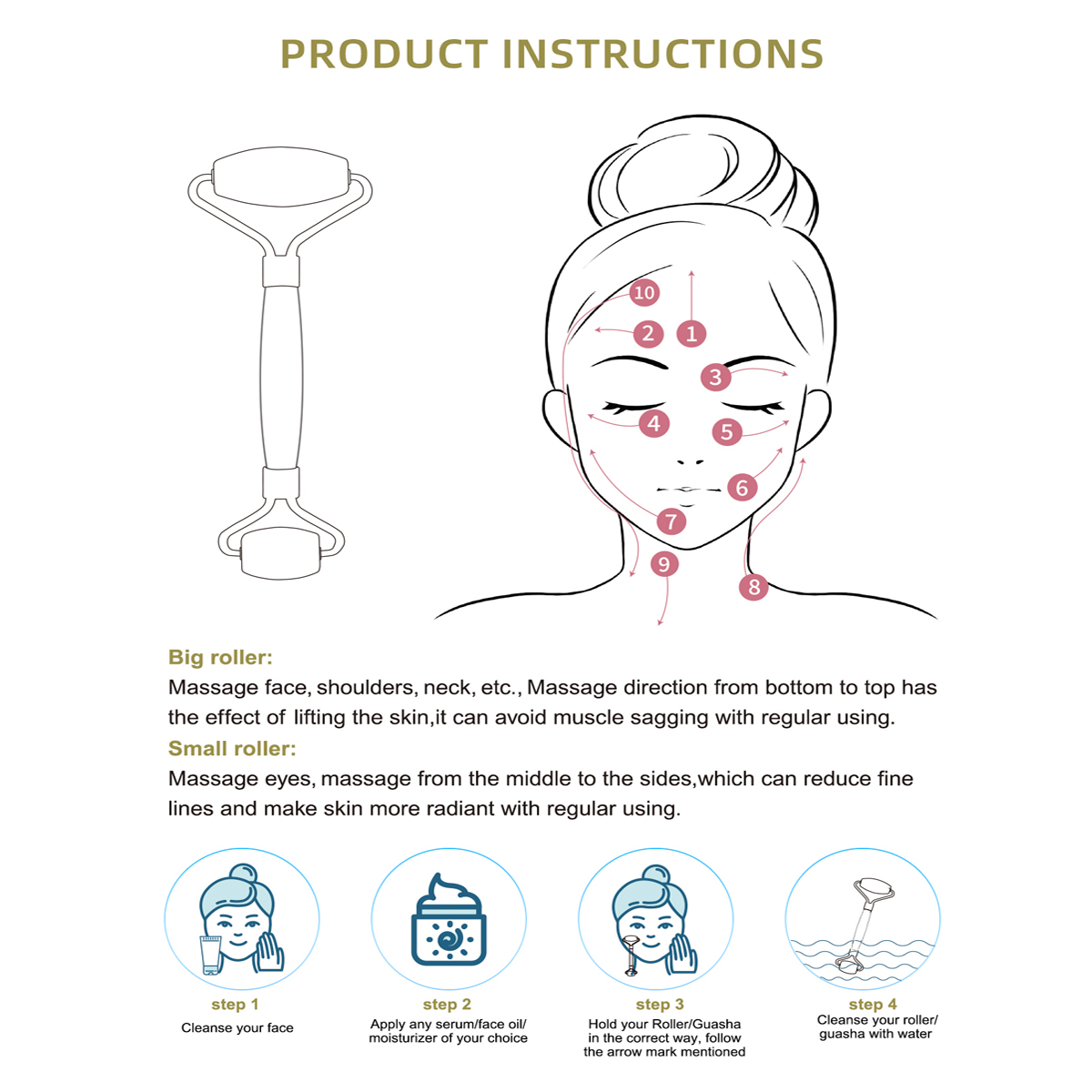 Masajeador de rodillo de Jade  - Jade Roller Gua Sha reseña y precio